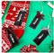 Christmas Stocking Tags Set of 6 Name Ornaments Made of Wood Personalised Farmhouse Stocking Tag with Buffalo Ribbon and Wooden Beads DIY Wooden Hanging Tags for Christmas Stockings